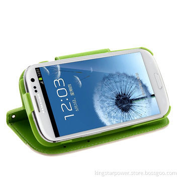 Leather Mobile Phone Case for Samsung i9300 I9300 SIII S3 S III, Contrasting Double Color, PC+PU